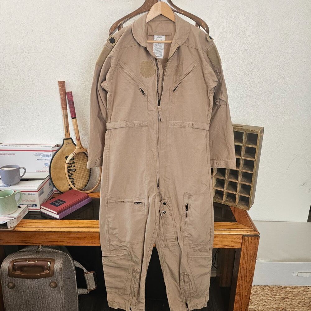 Genuine US Military CWU 27/P Nomex Flight Suit Coveralls Desert Tan 42S